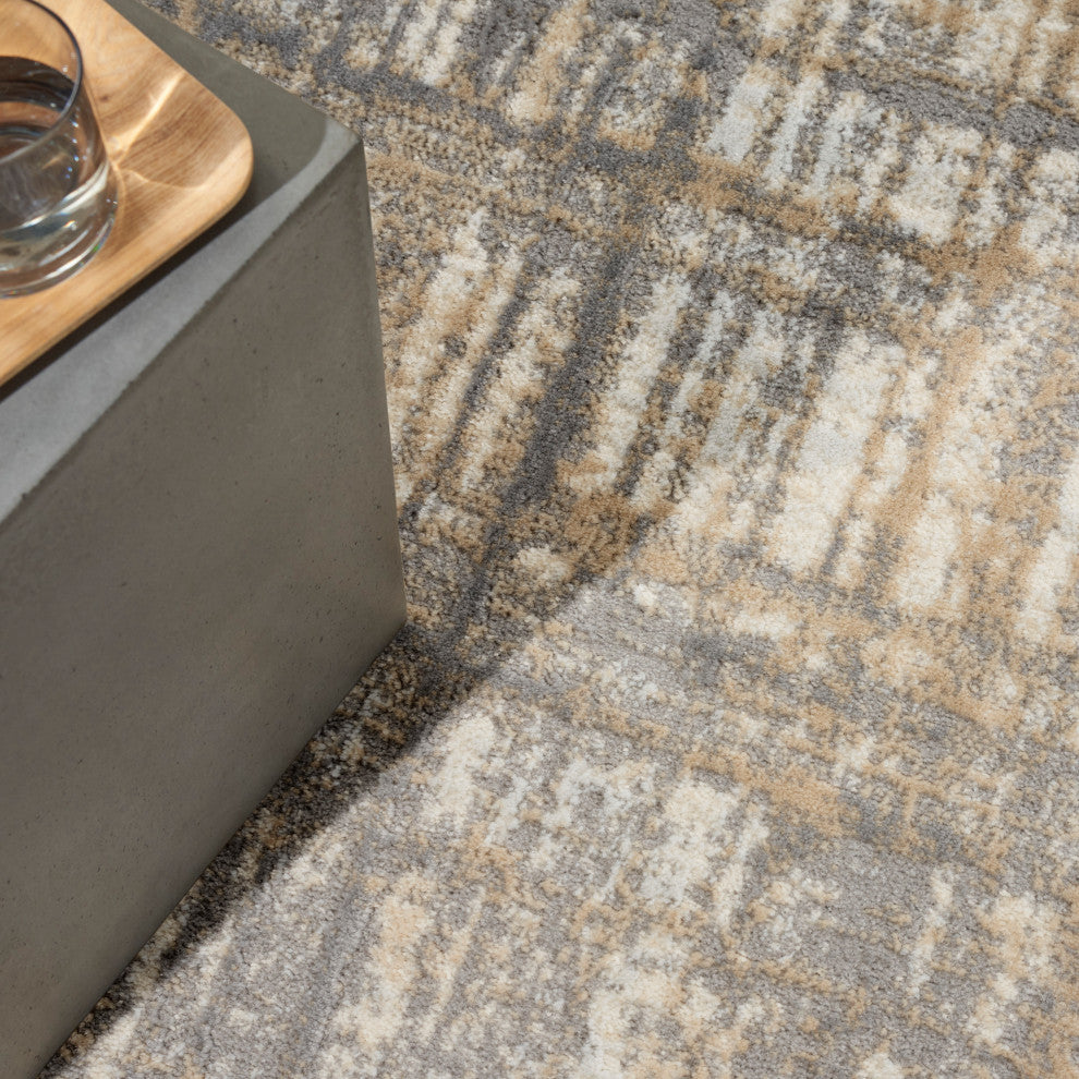 Calvin Klein CK005 Enchanting 8' x 10' Grey Ivory Modern Indoor Area Rug
