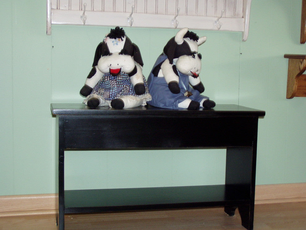 Hallway Boot Bench Black 30" Country Primitive