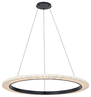 Textile Medallo LED Ring Cream Linen Fabric Pendant 42"