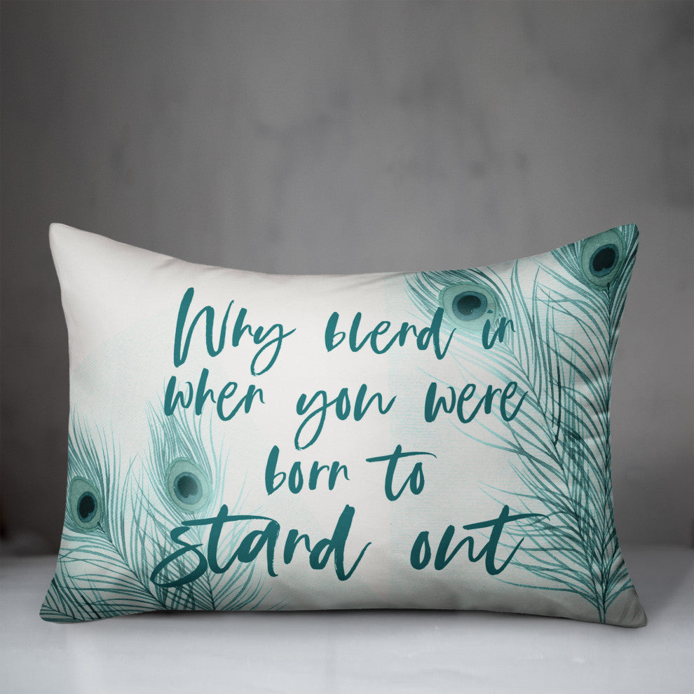 Peacock Stand Out 2 14x20 Spun Poly Pillow