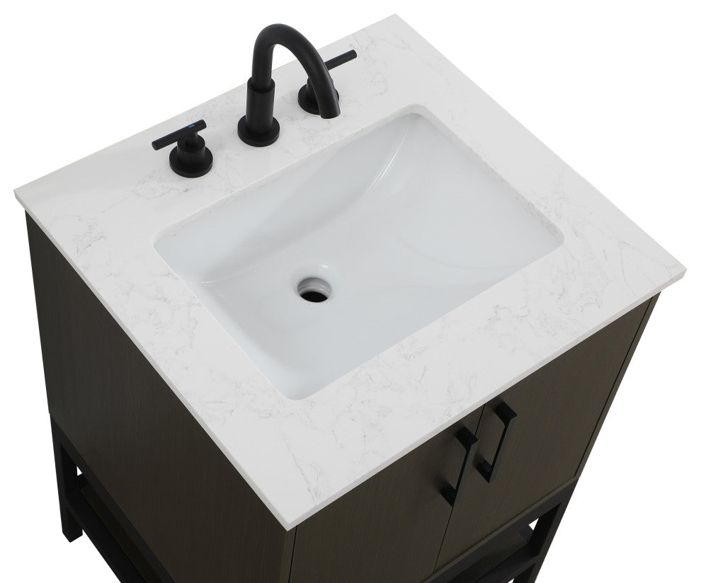 Home Living 24" Single Bathroom Vanity, Mocha Brown