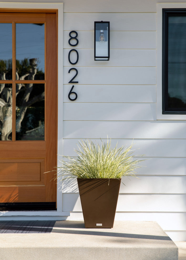 Nobleton Square Planter, Espresso, 18 Inch, 2 Pack