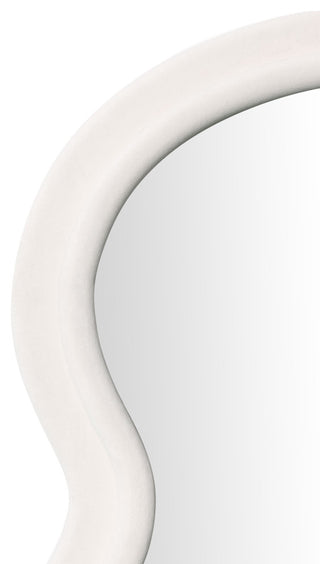 Rhodes Velvet Floor Mirror, Cream