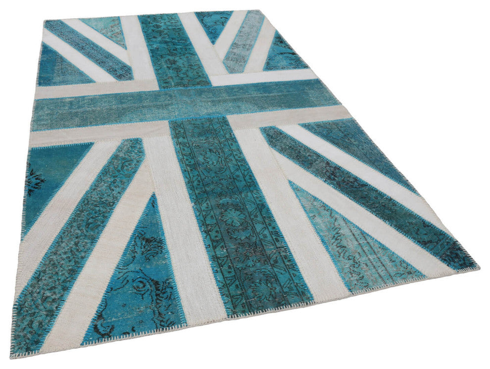 Rug N Carpet - Hand-knotted Oriental 6' 3'' x 9' 11'' Flag Patchwork Rug