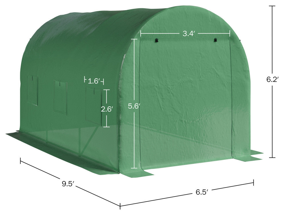 Walk, Greenhouse Outdoor Green House With Windows Mesh-Reinforced Cover