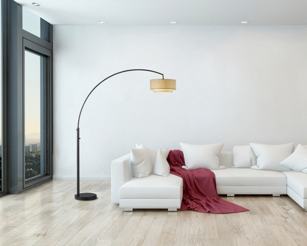 Double Shade 82" Led Arched Floor Lamp