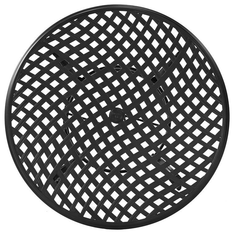 Venice Aluminum 49" Round Dining Table, Espresso Brown