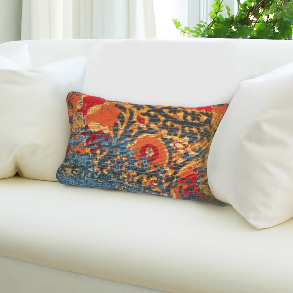 Marina Suzanie Indoor/Outdoor Pillow, Blue, 12"x18"