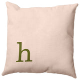 18"x18" Modern Monogram Decorative Throw Pillow, Olive