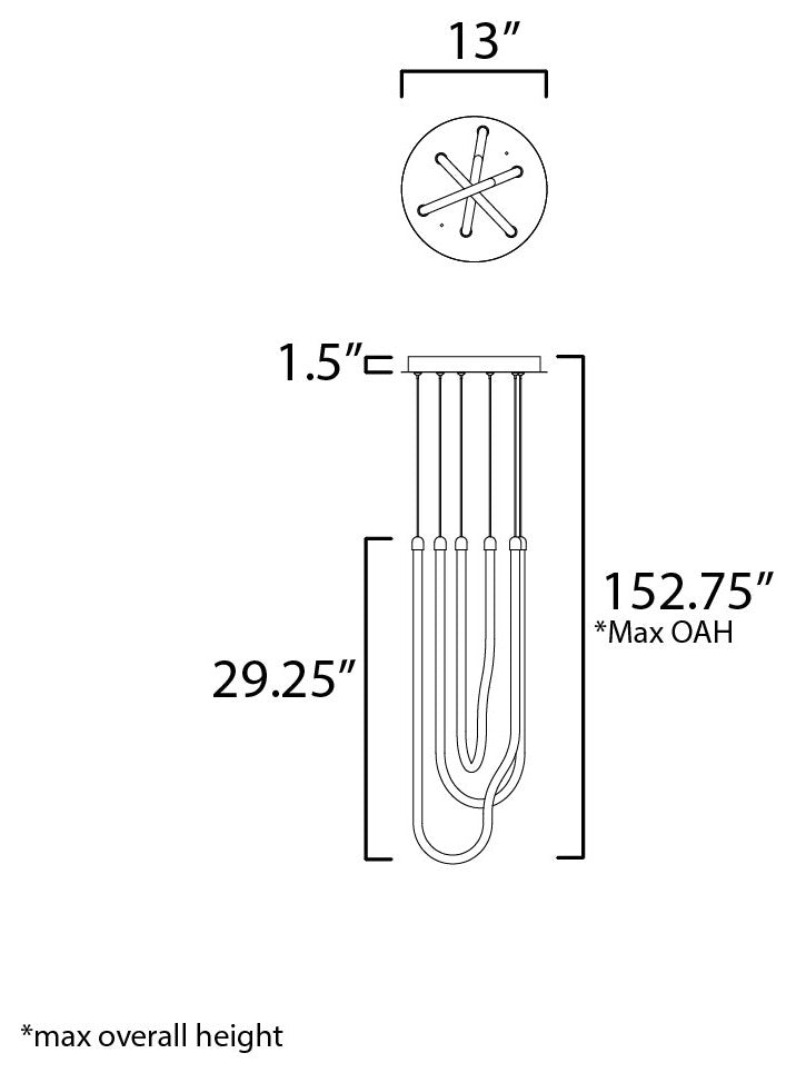 ET2 E24983 Soleil 13"W Multi Light Pendant - Polished Chrome