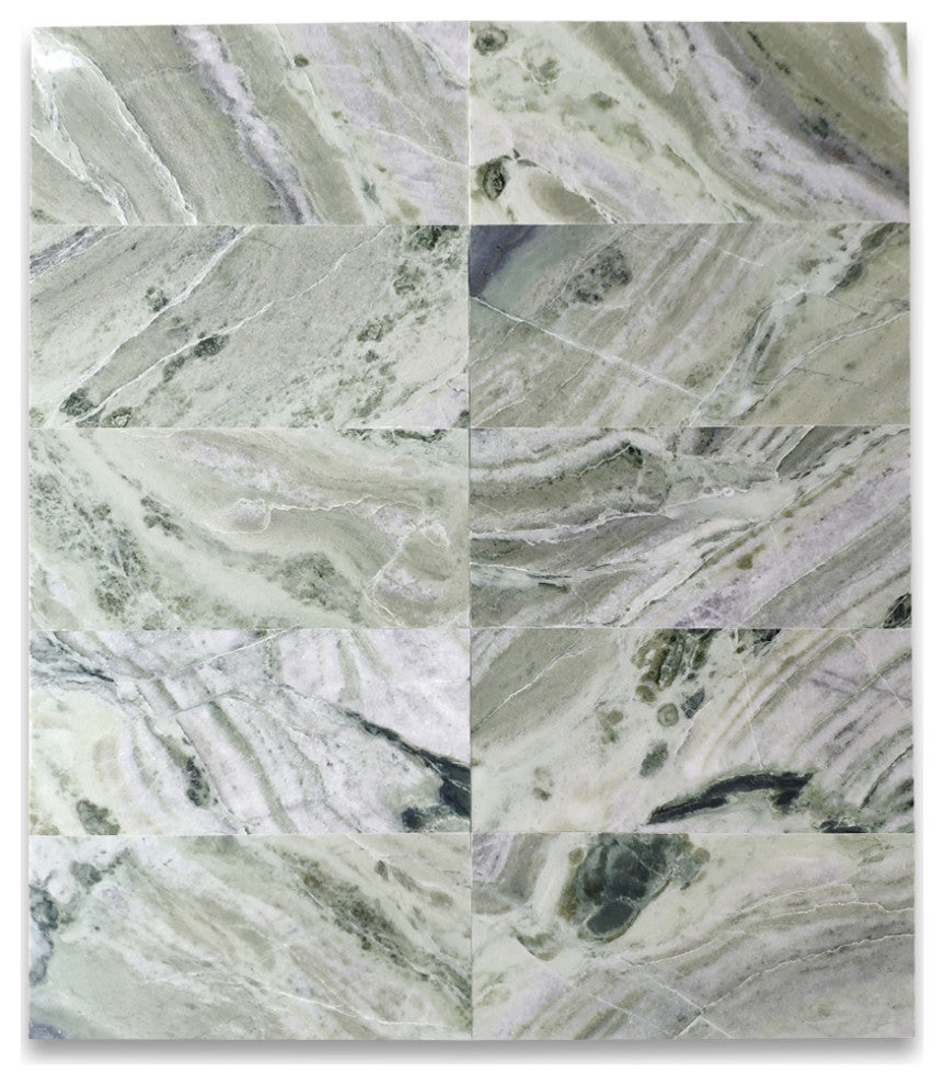 Sagano Vibrant Green Marble 6x12 Subway Tile Honed, 100 sq.ft.