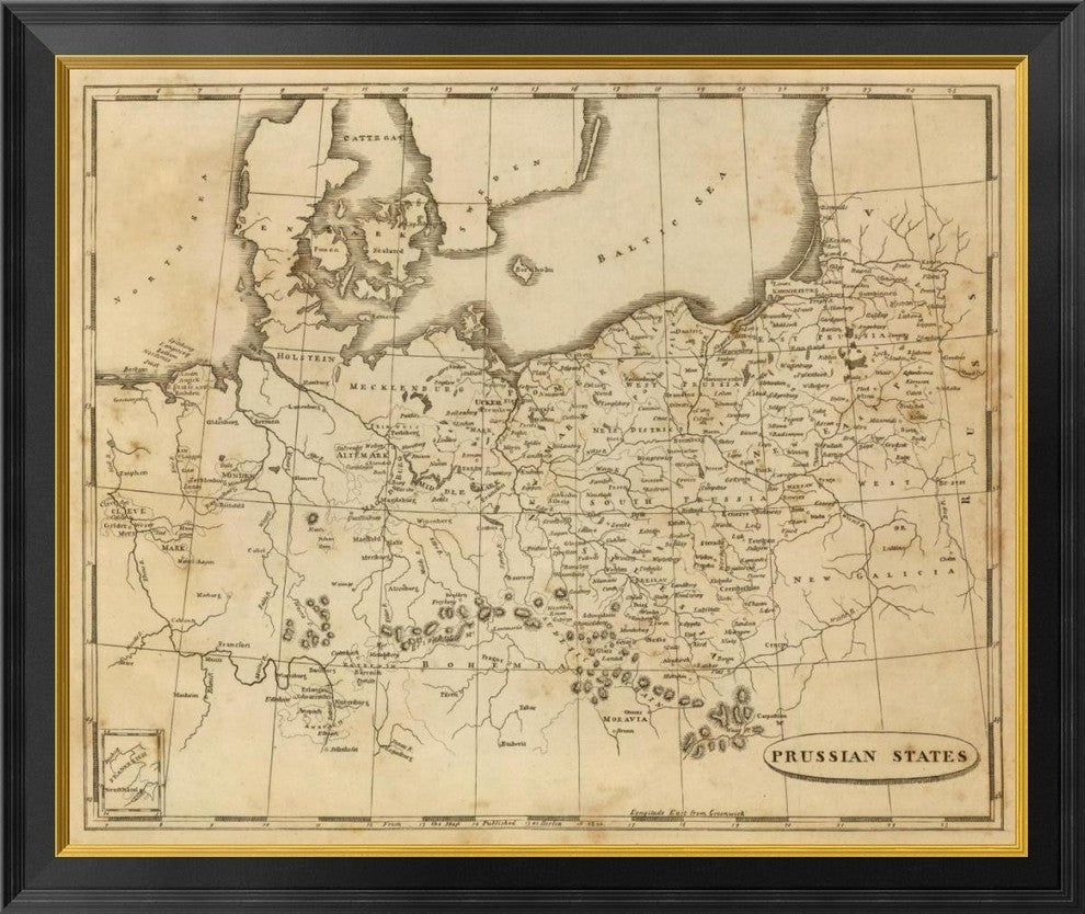 "Prussian States, 1812" Framed Canvas Giclee by Aaron Arrowsmith, 34x29"