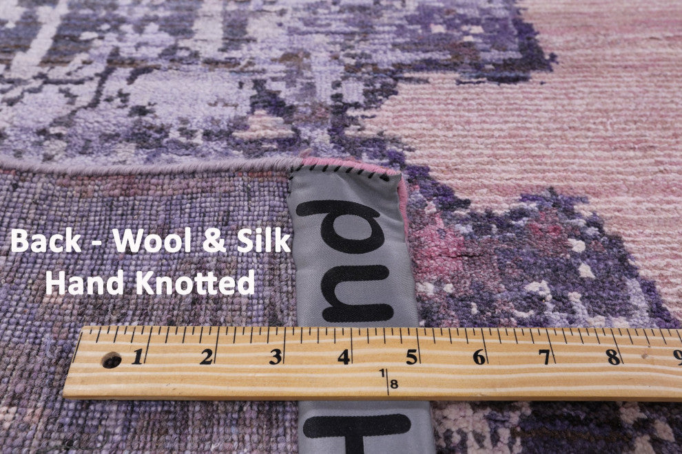 8' 1" X 10' 0" Wool and Silk Modern Handmade Rug Q7213