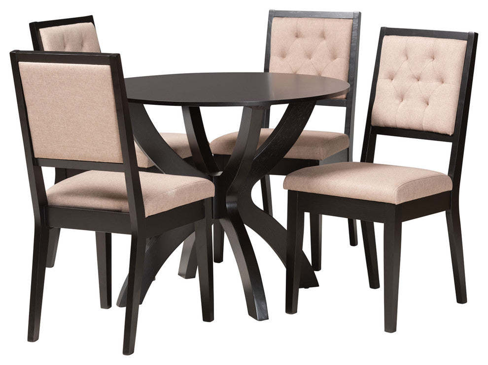 Niki Sand Fabric 5-Piece  Dining Set