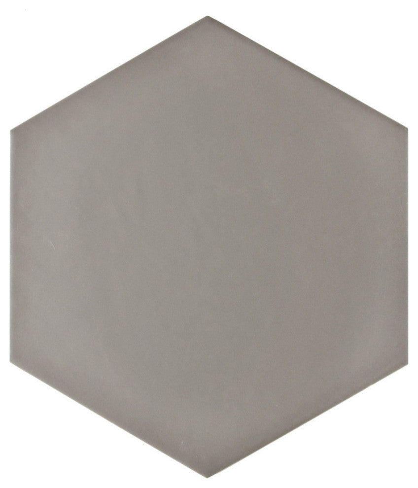 HexTile Ceramic Floor and Wall Tile, Matte Grey, Sample