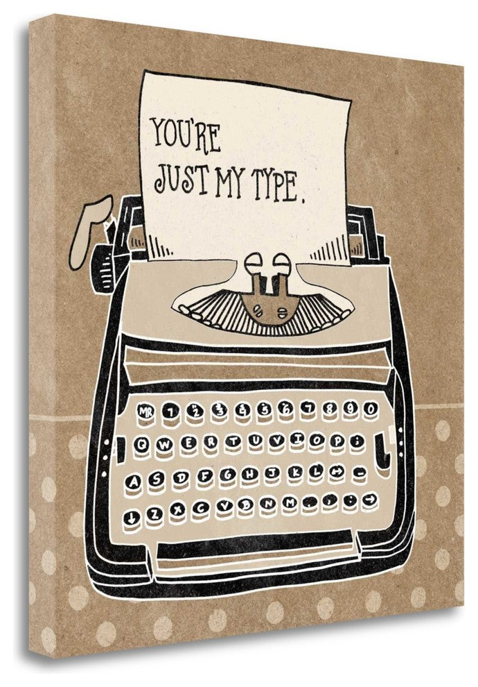 "Youre My Type Taupe" By Mary Urban, Giclee Print on Gallery Wrap Canvas