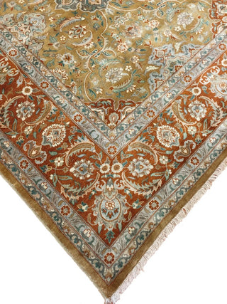 Turkish-Knotted Abdul Gold/Red Rug, 10'3x13'4"