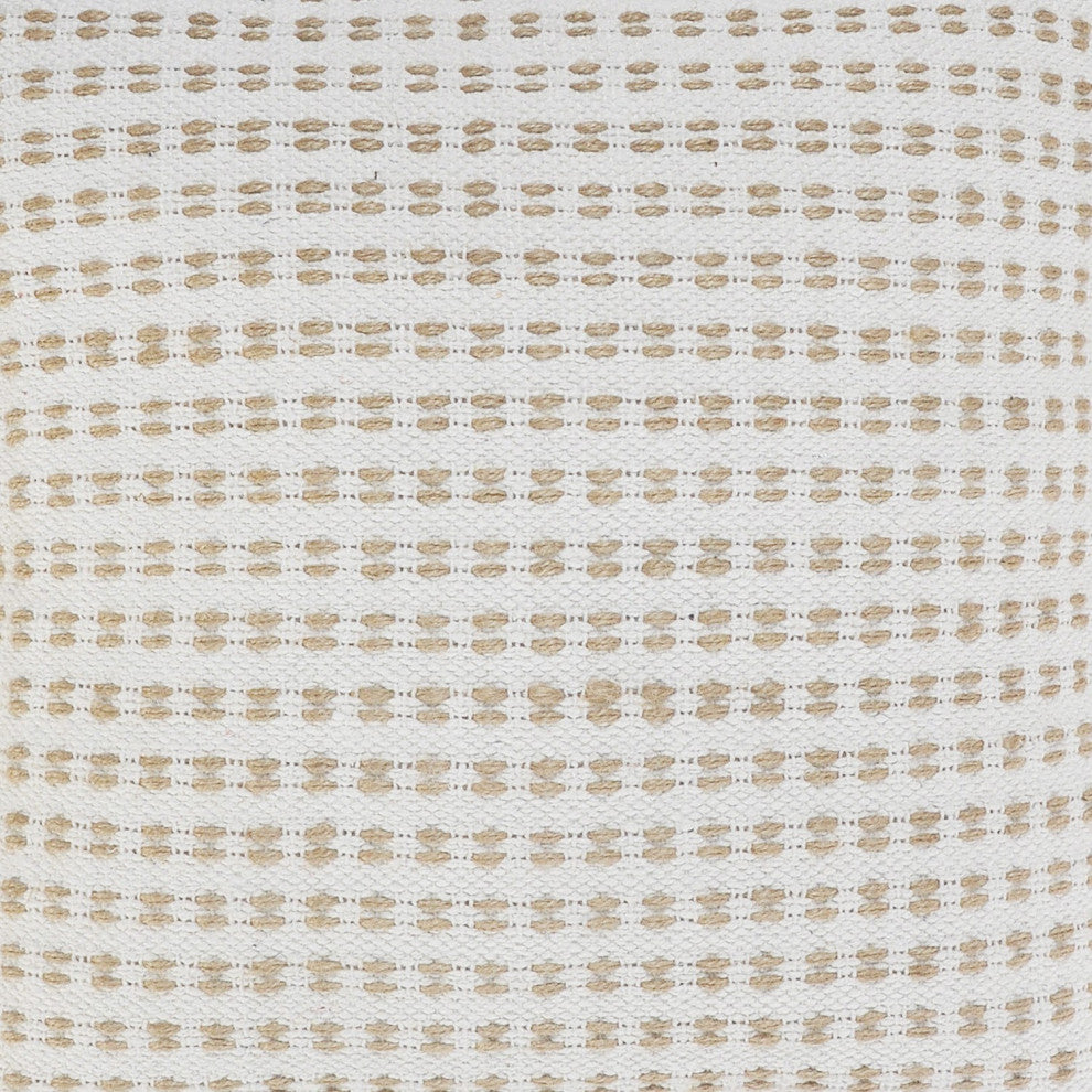 Ivory and Jute Interwoven Throw Pillow