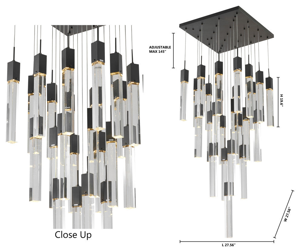 Crystal Cascade Multi-Light Pendant