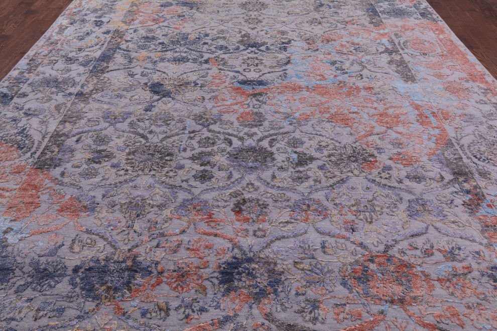 Persian Wool and Silk Hand Knotted Rug 10' 0" X 14' 1" Q11803