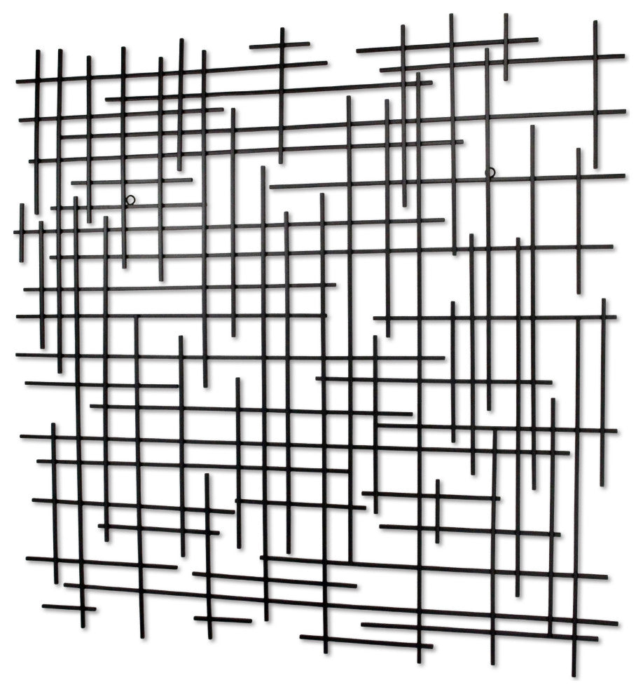 Iquara Large Black Square Metal Wall Art