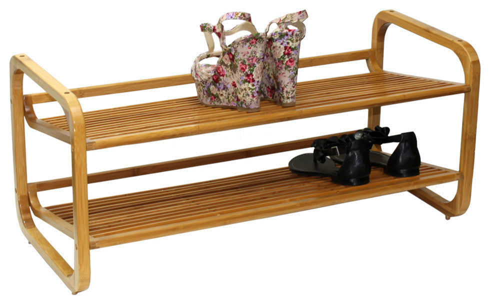 Oceanstar Bamboo Shoe Rack, 2 Tier