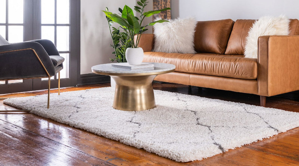 Shag Moroccan Shag Square 8' Square Bone Area Rug