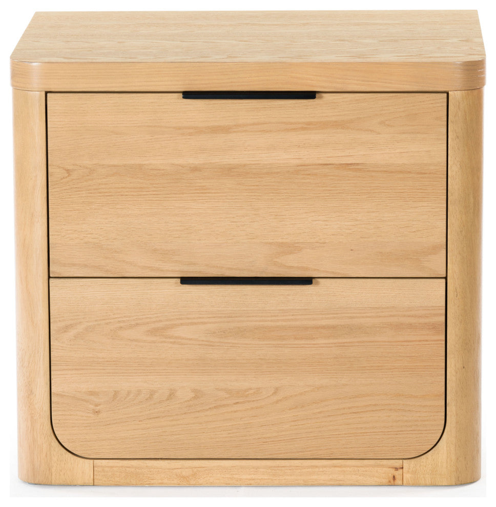 Safavieh Couture Raylie 2 Drawer Wood Nightstand, Natural