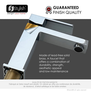 STYLISH Bathroom Faucet Single Handle Polished Chrome Finish, B-112C AVA