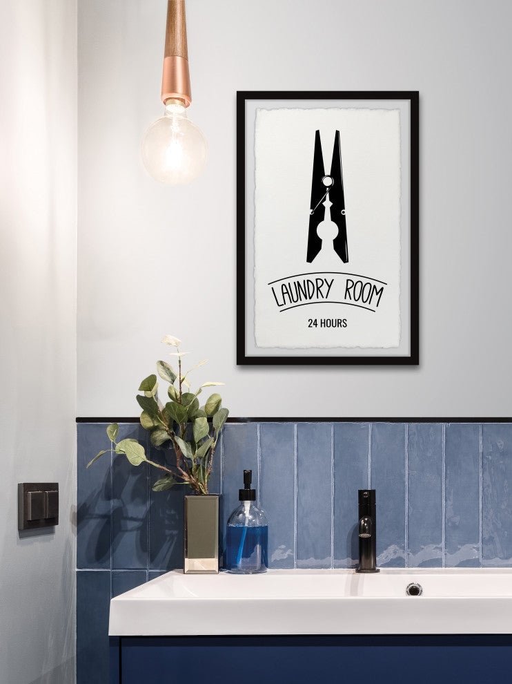 "Laundry All Day" Framed Painting Print, 12x18