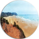 Tranquil Coastline With Waves, Beach Round Metal Wall Art, 36"
