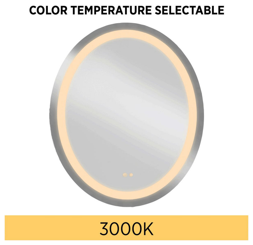 Captarent Collection 60" x 36" Rectangular Illuminated Integrated LED Mirror, 30 in X 1.61 in X 36 in