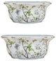 Set of 2, Cherry Blossom Porcelain Oval Planter