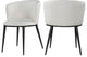 Skylar Dining Chair, Set of 2, White Faux Leather, Matte Black Iron Legs