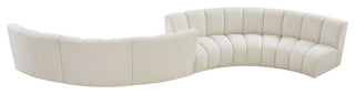 Infinity Boucle Fabric Upholstered 6-Piece S-Shaped Modular Sectional, Cream