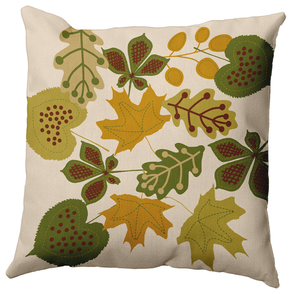 26" x 26" Fall Leaves Decorative Throw Pillow, Autumn Gold