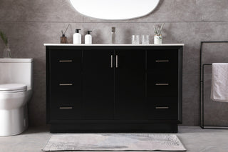 54" SIngle Bathroom Vanity, Black
