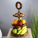 Natural Geo Rosewood Decorative Tiered Stand With Golden Brass Inlay