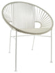Concha Indoor/Outdoor Handmade Dining Chair, White Weave, White Frame