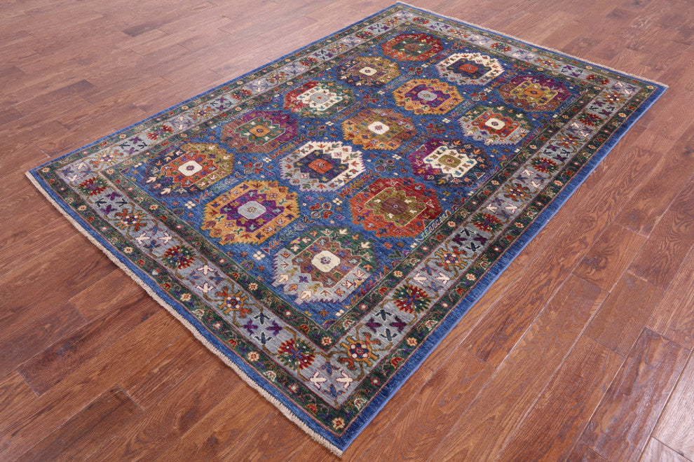 5' 6" X 8' 0" Fine Turkmen Hand Knotted Rug - Q12362
