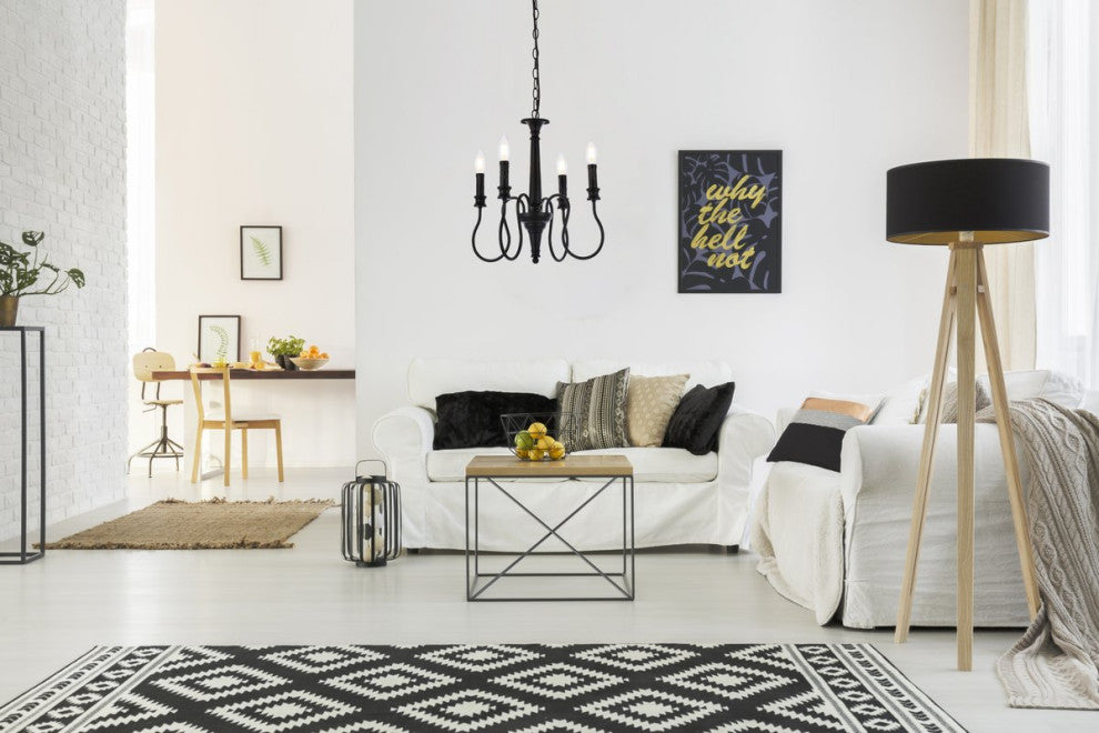 Flynn 4-Light Pendant, Black