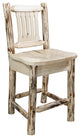 Montana Counter Height Bar Stool With Back, Clear Lacquer Finish