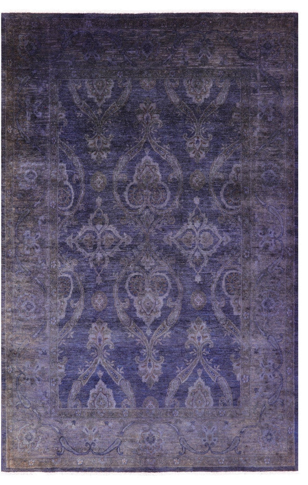 Full Pile Overdyed Hand Knotted Wool Rug 5' 11" X 9' 0" - Q12718