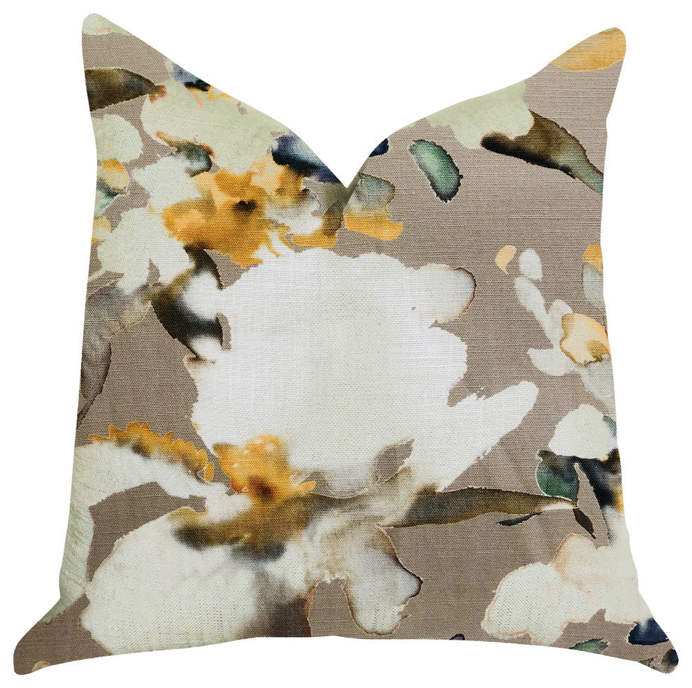 Maya De Aqua Floral Multi Color Luxury Throw Pillow, 26"x26"