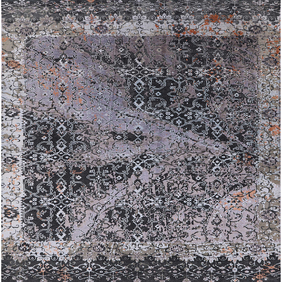 Ahgly Company Indoor Square Mid-Century Modern Area Rugs, 7' Square