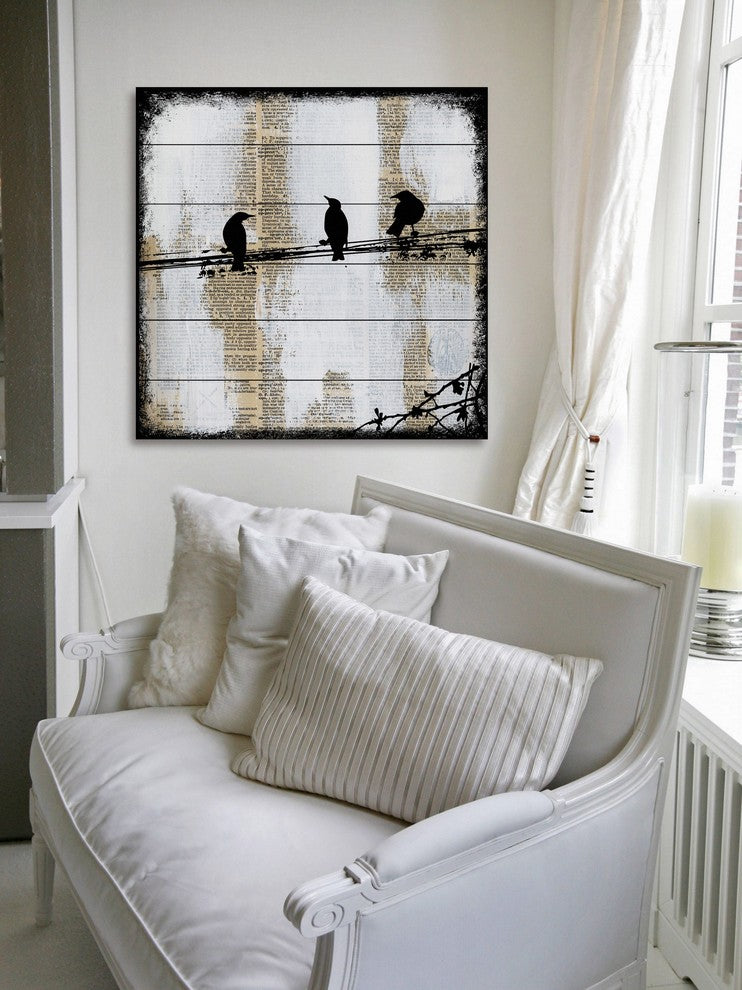 Marmont Hill, "Winged Gossip" by Vicki Butler Painting Print, White Wood