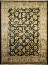 Turkish-Knotted Aimgul Chocolate/Beige Rug, 9'11"x13'4"