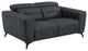 Arezzo Genuine Italian Leather Modern Loveseat, Dark Gray