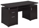 Computer Desk with 2 Drawers and Cabinet, Cappuccino