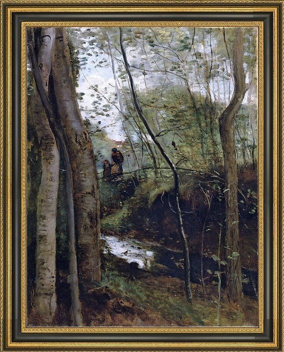 Jean-Baptiste-Camille Corot Stream in The Woods Un Ruisseau Sous Bois, 18"x24"
